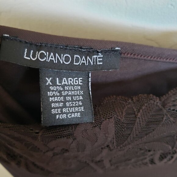 Luciano Dante Y2K Lace Trim Camisole Tank Top Brown Size Women's XL USA Stretchy - Picture 2 of 8